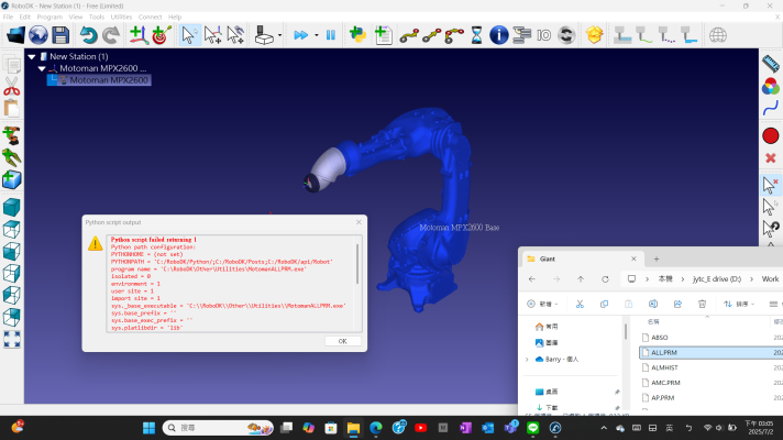 RoboDK error - import ALL.PRM.png