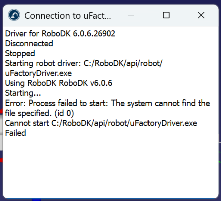 uFactory 850 Connection Error.png